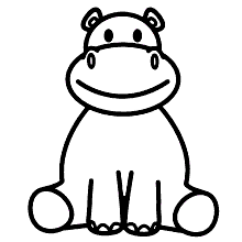desenhos faceis para colorir hipopotamo