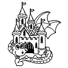 dragoes para colorir castelo