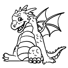 dragoes para colorir sorrindo