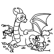 dragoes para colorir tesouros