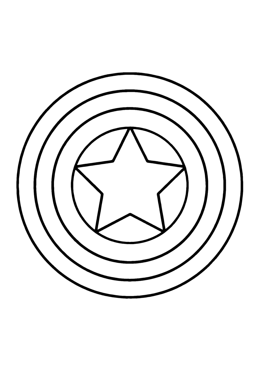 Escudo Capitão América para colorir - Imprimir Desenhos