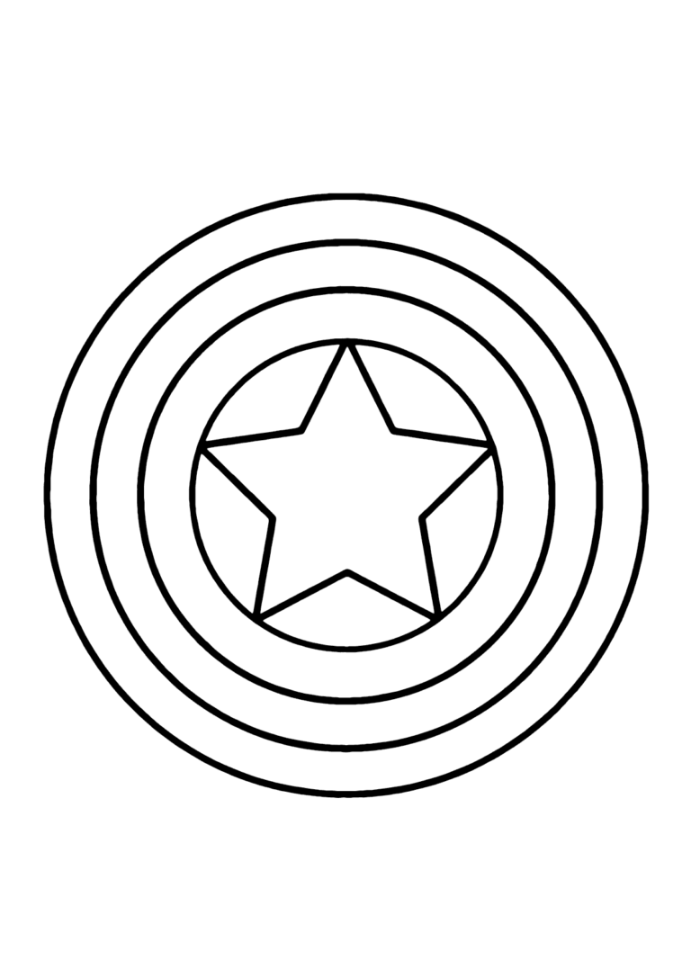 Escudo Capitão América para colorir - Imprimir Desenhos