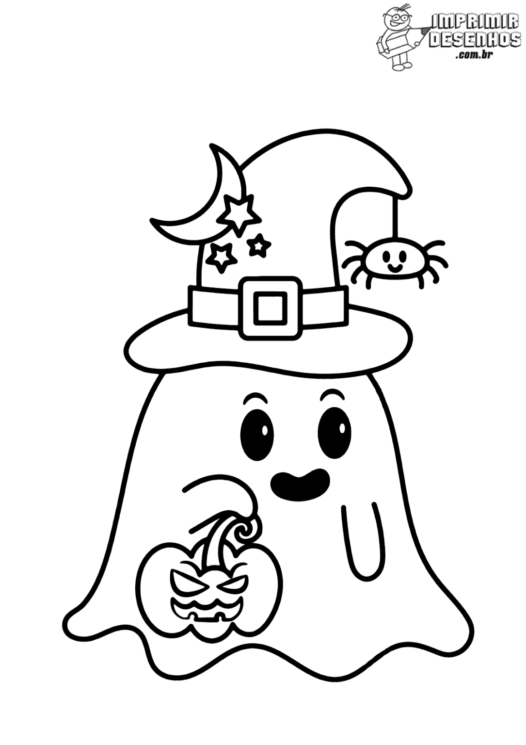 Fantasma fofo para colorir - Imprimir Desenhos