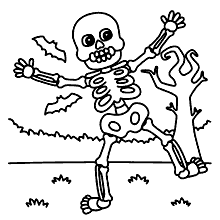 halloween para colorir esqueleto