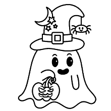 halloween para colorir fantasma fofo