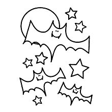 halloween para colorir morcegos e estrelas