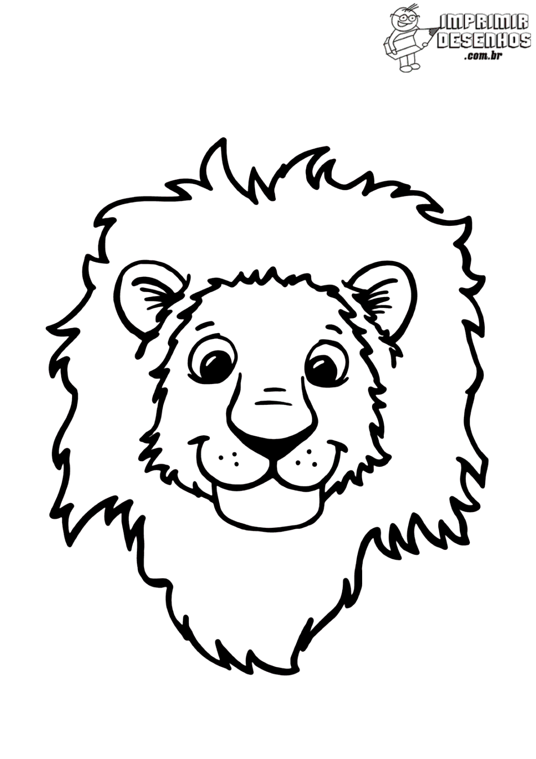 Leão rosto para colorir - Imprimir Desenhos