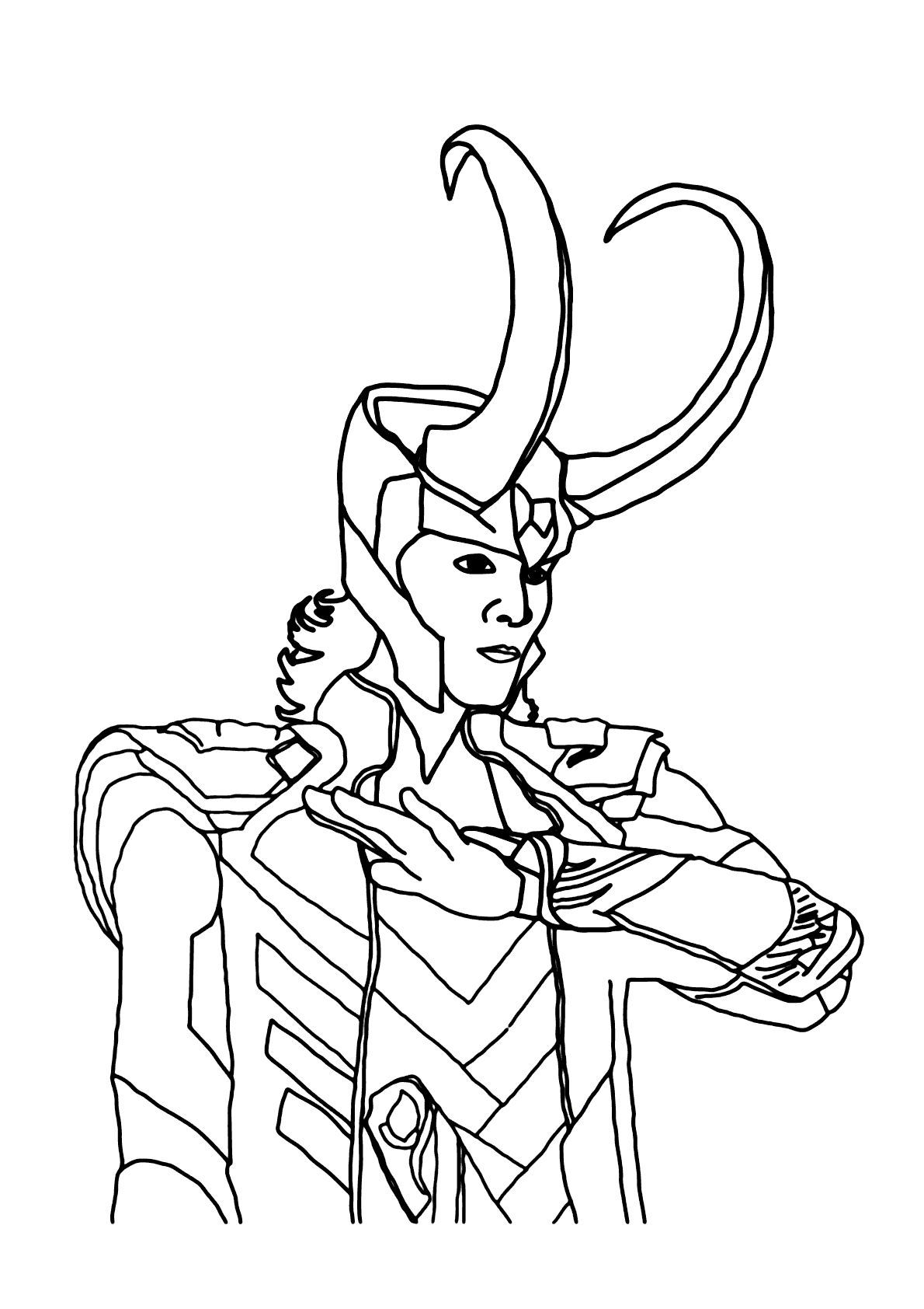Desenho do Loki para colorir, pintar e desenhar