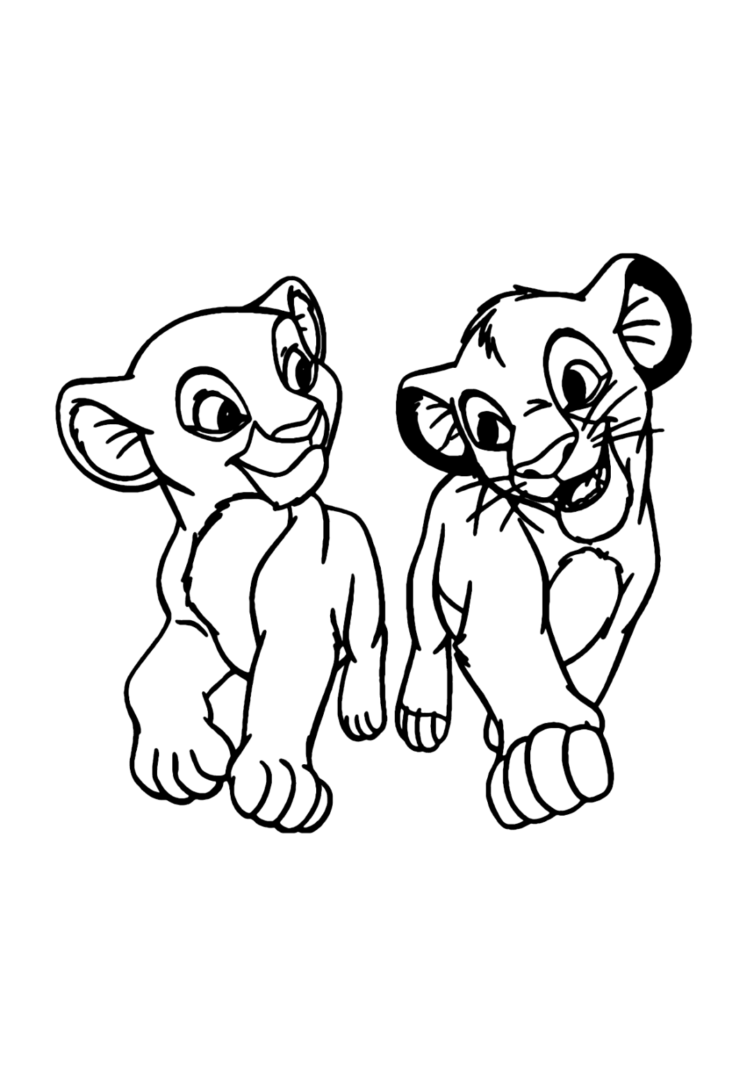 Nala E Simba Para Colorir Imprimir Desenhos