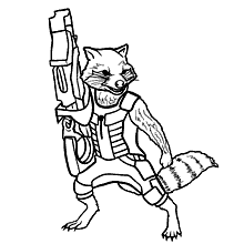 vingadores para colorir rocket raccoon