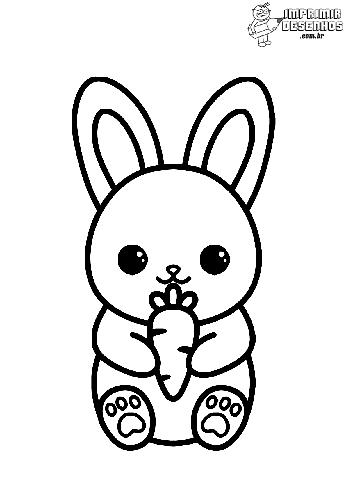 Desenho de Coelho Kawaii para colorir  Desenhos para colorir e imprimir  gratis