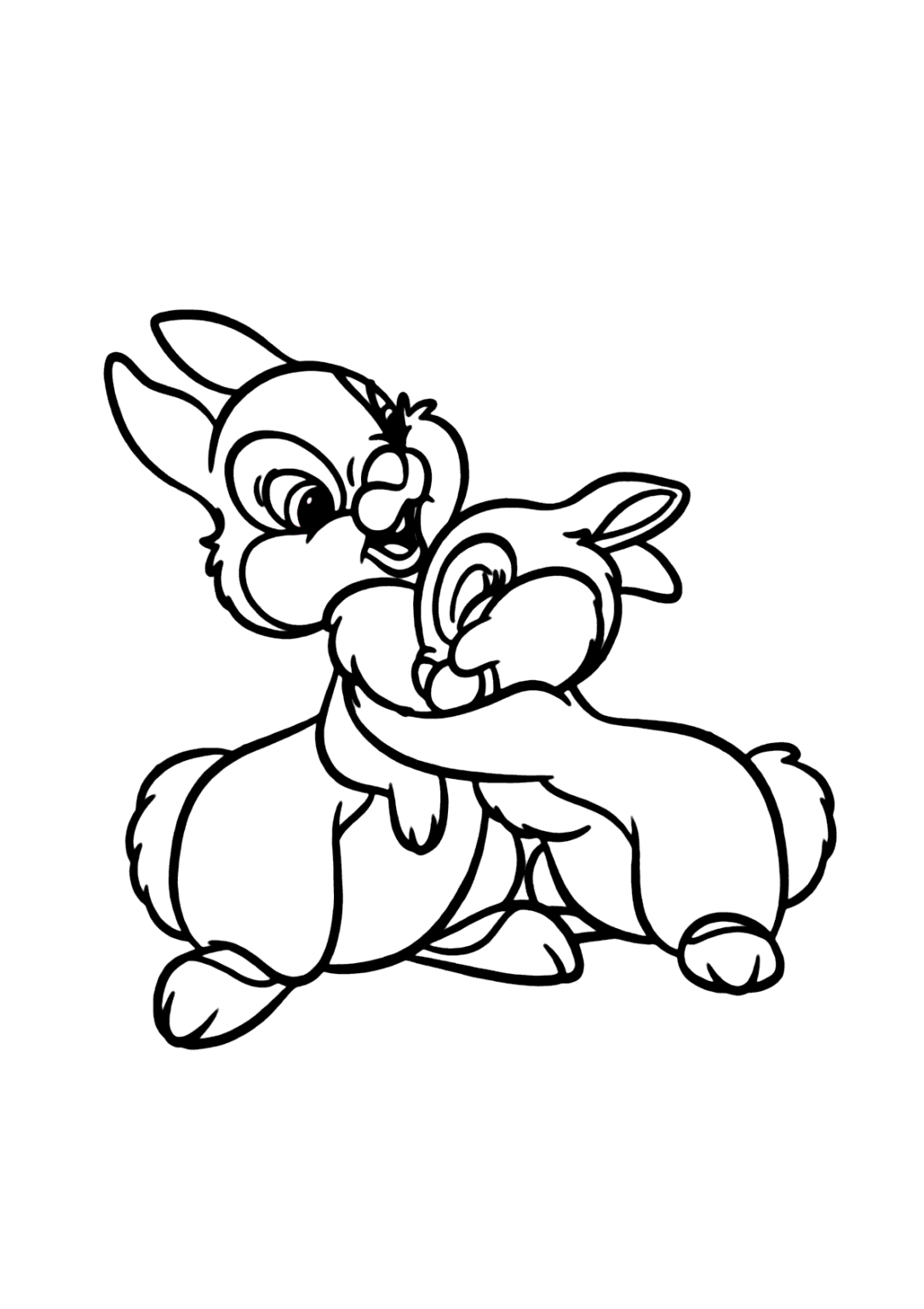 Coelhinhos carinhosos para colorir - Imprimir Desenhos