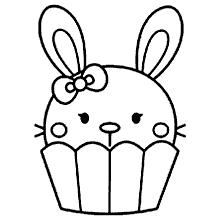 coelho para colorir cupcake