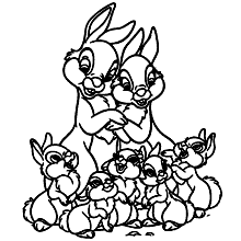 coelho para colorir familia