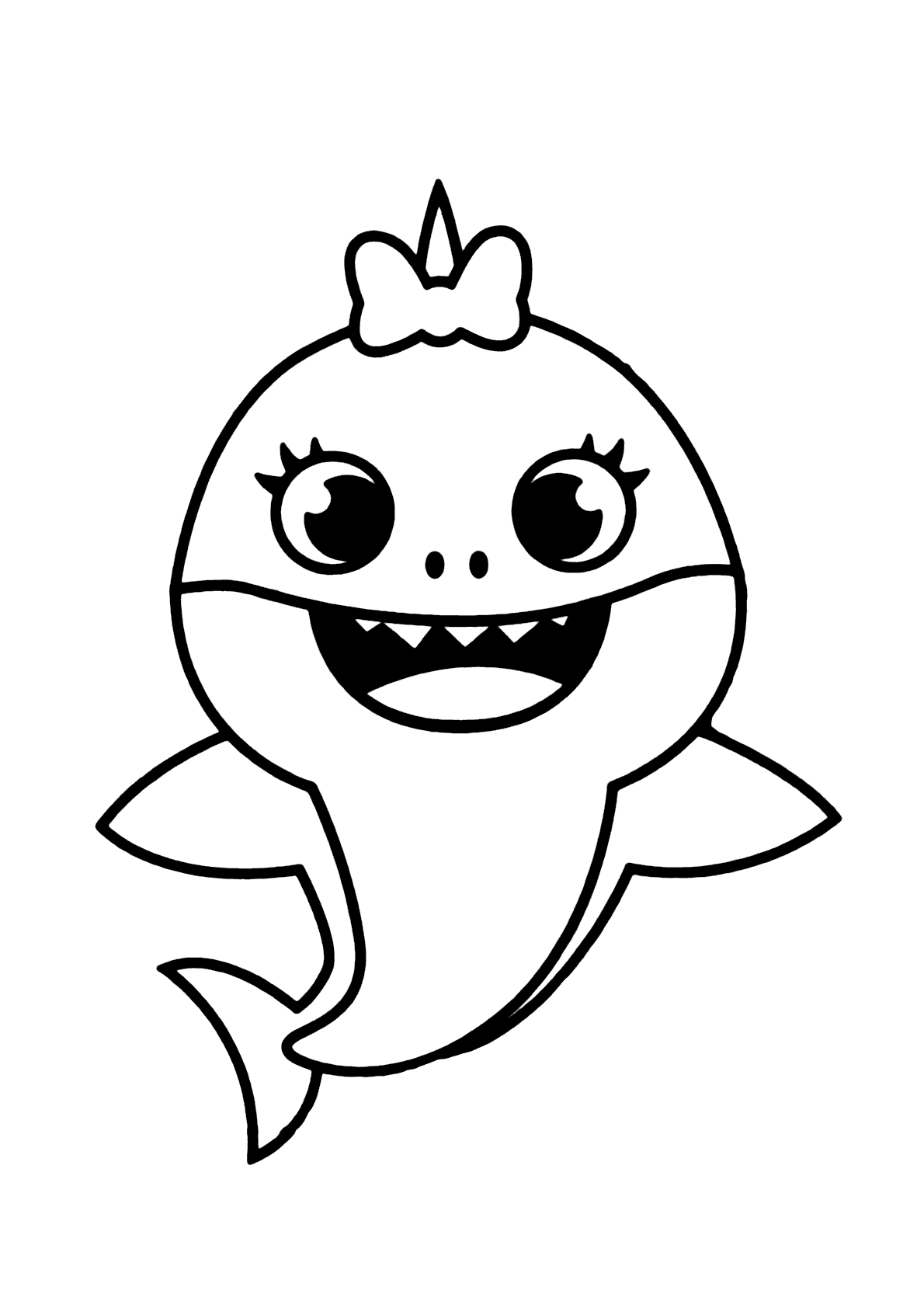 Desenhos de Tubarões para Imprimir e Colorir