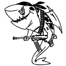 tubaroes para colorir arma
