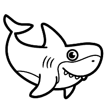 tubaroes para colorir fofo