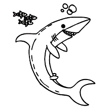 tubaroes para colorir peixinhos
