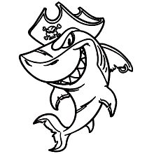 tubaroes para colorir pirata