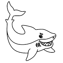 tubaroes para colorir simples