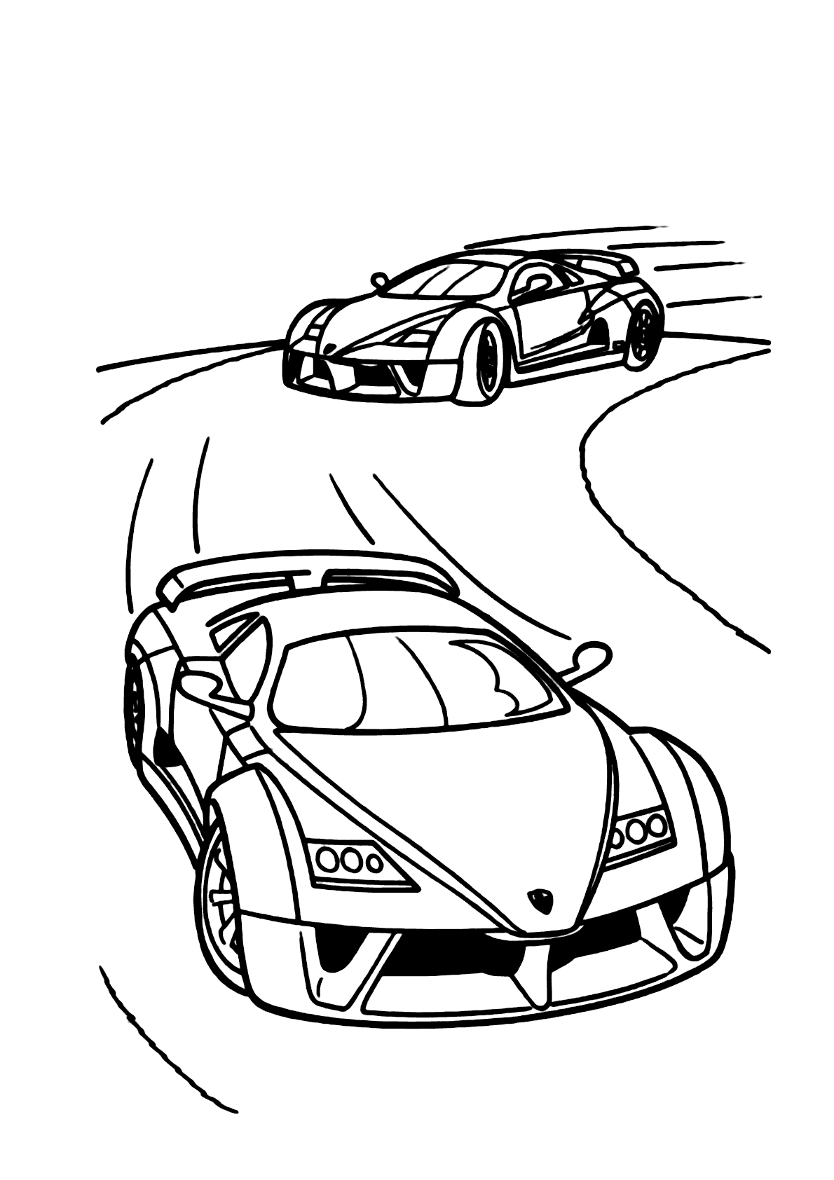 Desenho de Corridas de carros para colorir