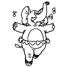 elefante para colorir bailarina