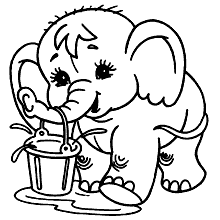 elefante para colorir baldinho