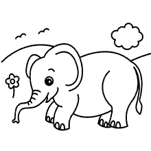 elefante para colorir campo