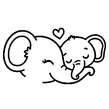 elefante para colorir carinhosos