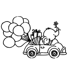 elefante para colorir carro