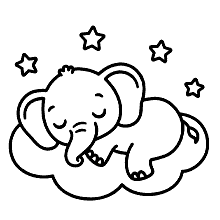 elefante para colorir dormindo