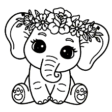 elefante para colorir flores