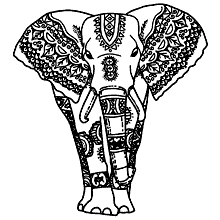 elefante para colorir mandala
