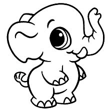 elefante para colorir pequeno