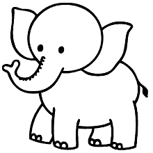 elefante para colorir simples
