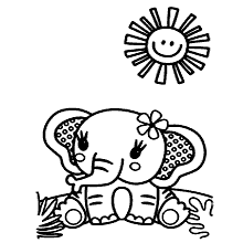 elefante para colorir sol