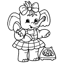 elefante para colorir vestidinho