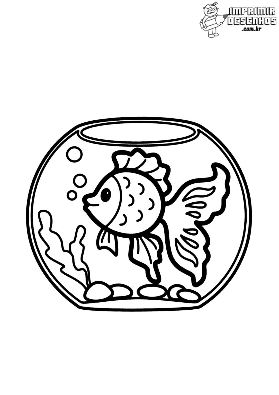 Peixinho no aquário para imprimir - Imprimir Desenhos