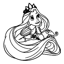 rapunzel para colorir meiga