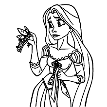 rapunzel para colorir princesa