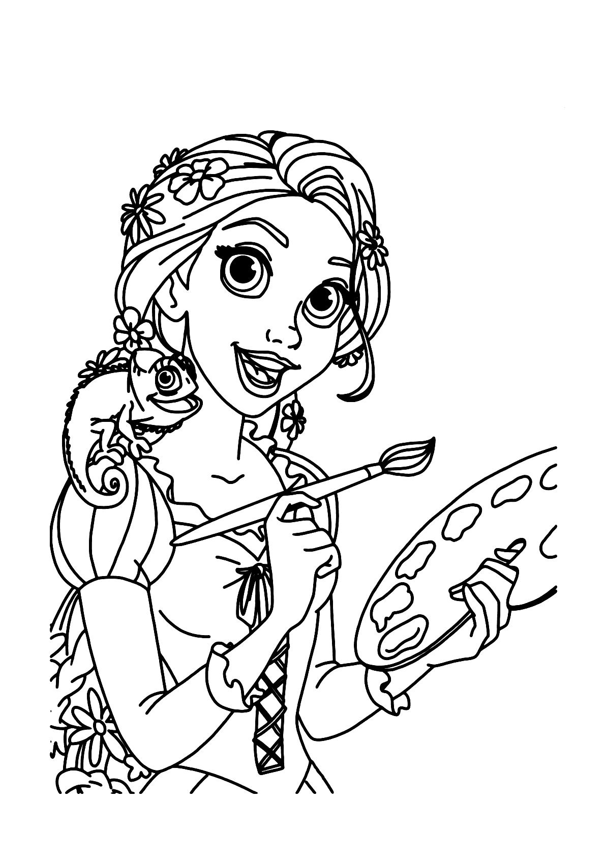 Rapunzel para colorir - Desenhos Imprimir