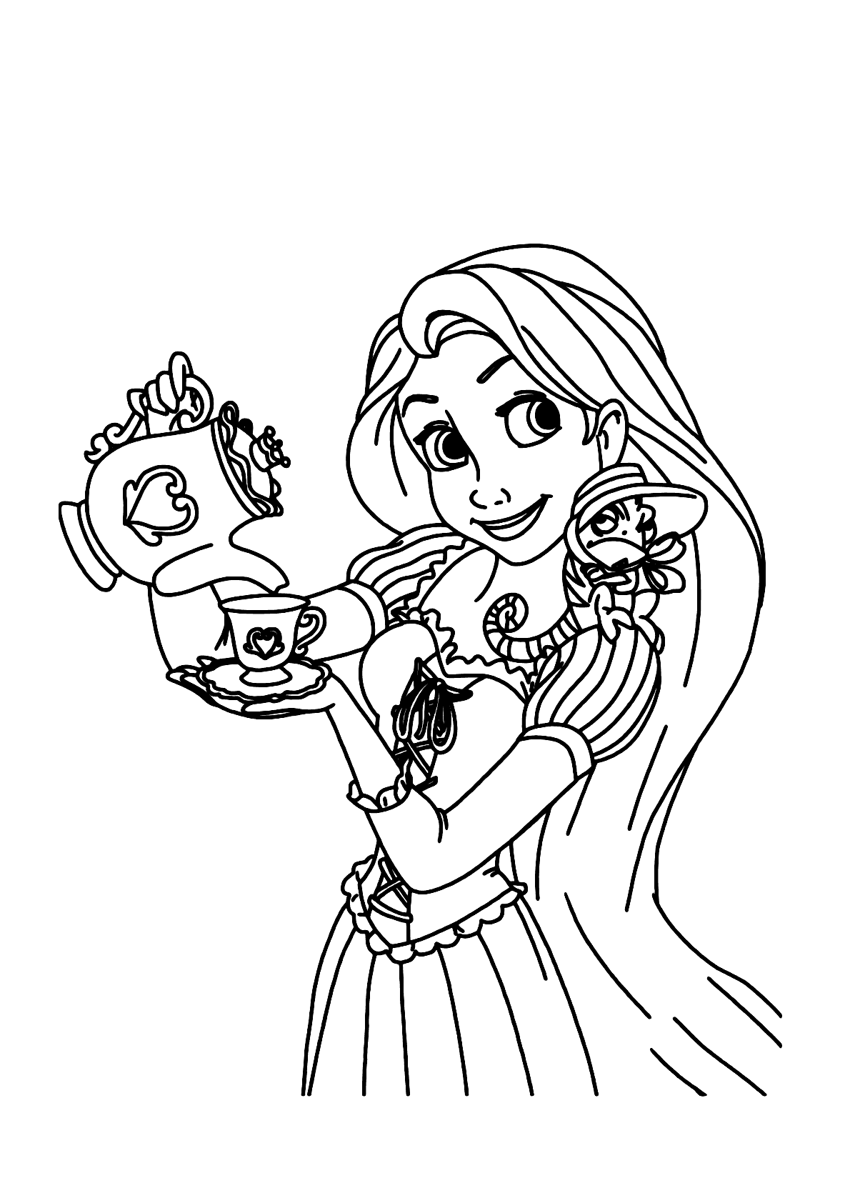 Rapunzel para colorir - Desenhos Imprimir