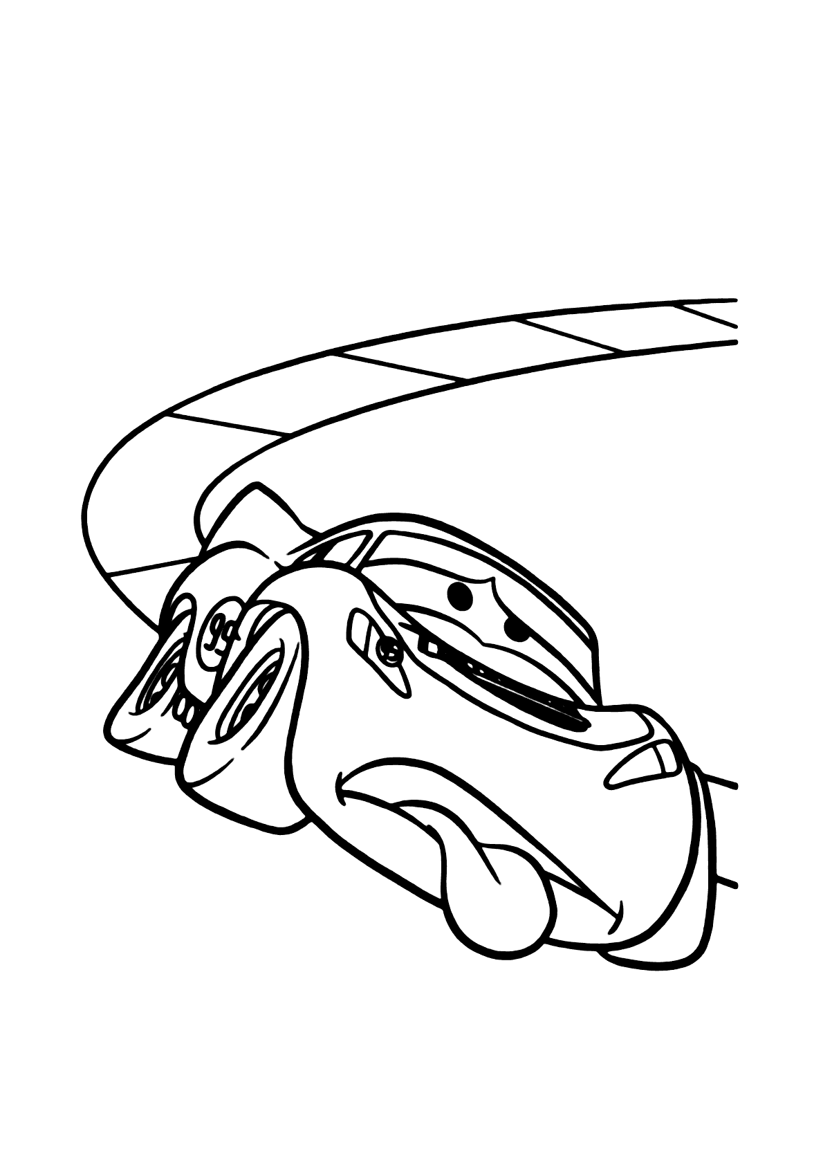 Desenhos para colorir de carros: o relâmpago mcqueen na garagem  