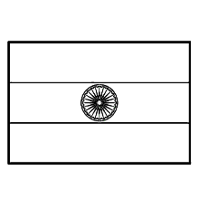 bandeiras para colorir india