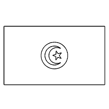 bandeiras para colorir tunisia