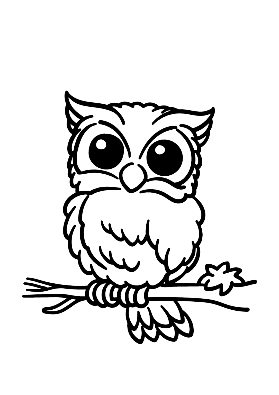 Coruja no galho para colorir - Imprimir Desenhos