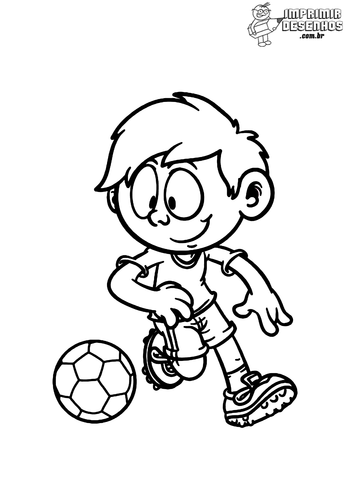 Desenho de Pessoa jogando bola para colorir