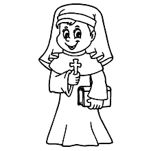 desenhos biblicos para colorir freira