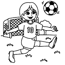 Desenho de jogadora de futebol para colorir