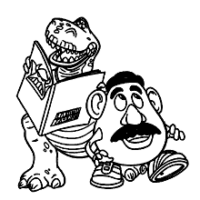 toy story para colorir rex e sr cabeca